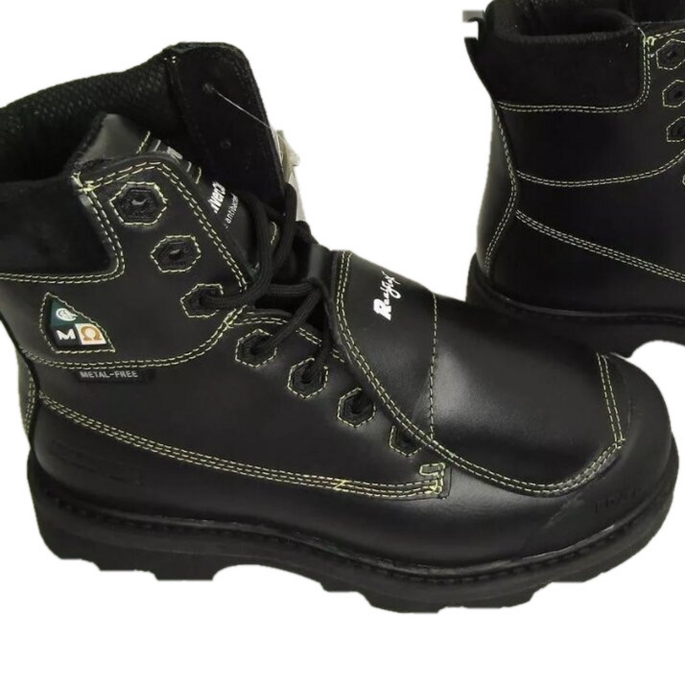 NEW  ROYER Mens Agility Work Boots, 8-Inch Metal-Free Leather Black Size 10